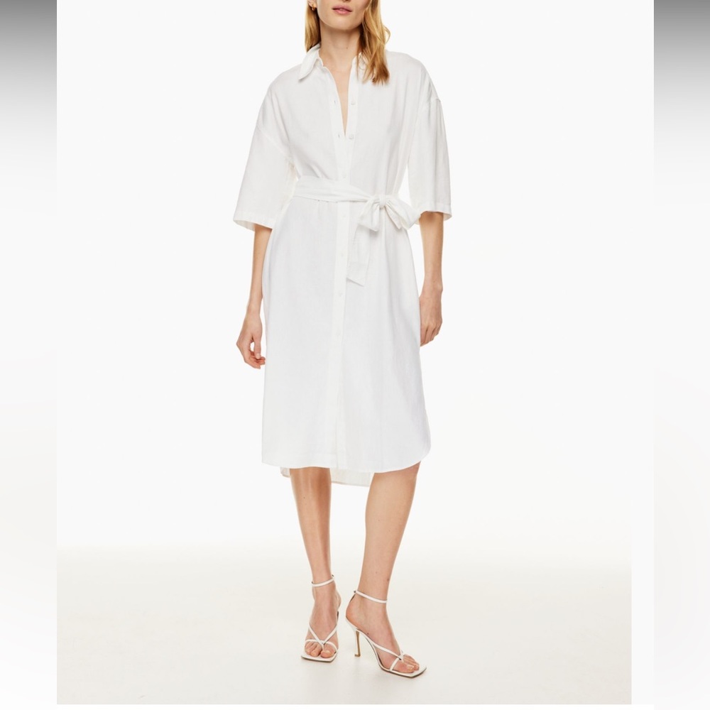 Babaton White Shirt Midi Dress